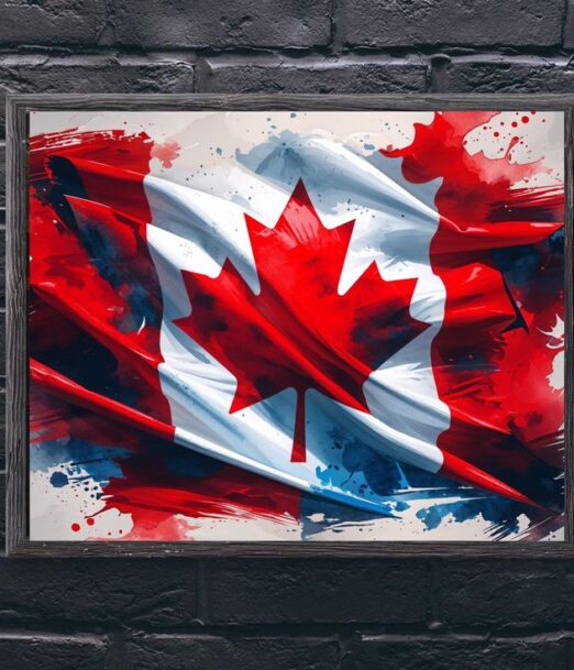 Canada Flag Printable Wall Art, Instant Download Poster, Proud Canada Decor, Canadian Decor, Patriotic Art, Home Decor, Digital Wall Art(1)