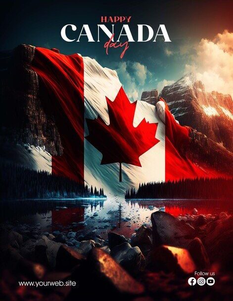 Happy canada day social media post poster _ Premium AI-generated PSD