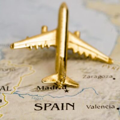 Spain Gold Airplane Wall Mural